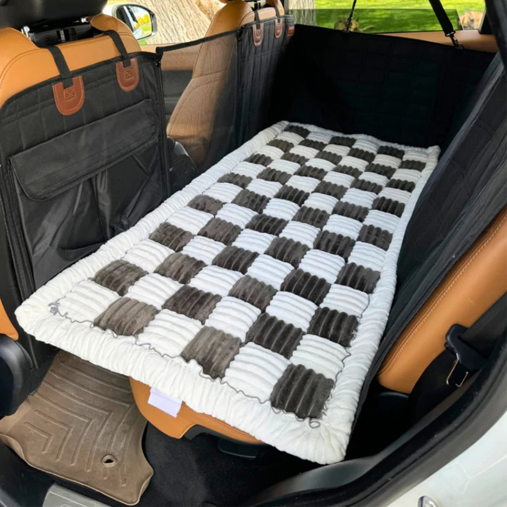 Plush Travel Bed – Washable Car Mattress for Stress-Free Pet Trips